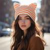 Вязаная шапка «Маленький дьявол» Женская осенне-зимняя шапка Милые ушки Вязаная шапка для разных возрастов