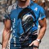 Men's 3D Sparta Knight Graphic T-shirt, Casual Slightly Stretch Breathable Tee For Outdoor