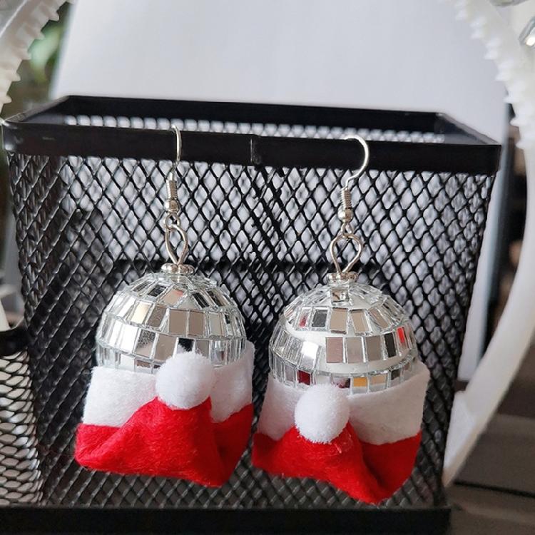 Silver Disco Hat Headband And Earrings Set Reflective Party Decoration For Women's 70s 80s Party Outfit Enhancements