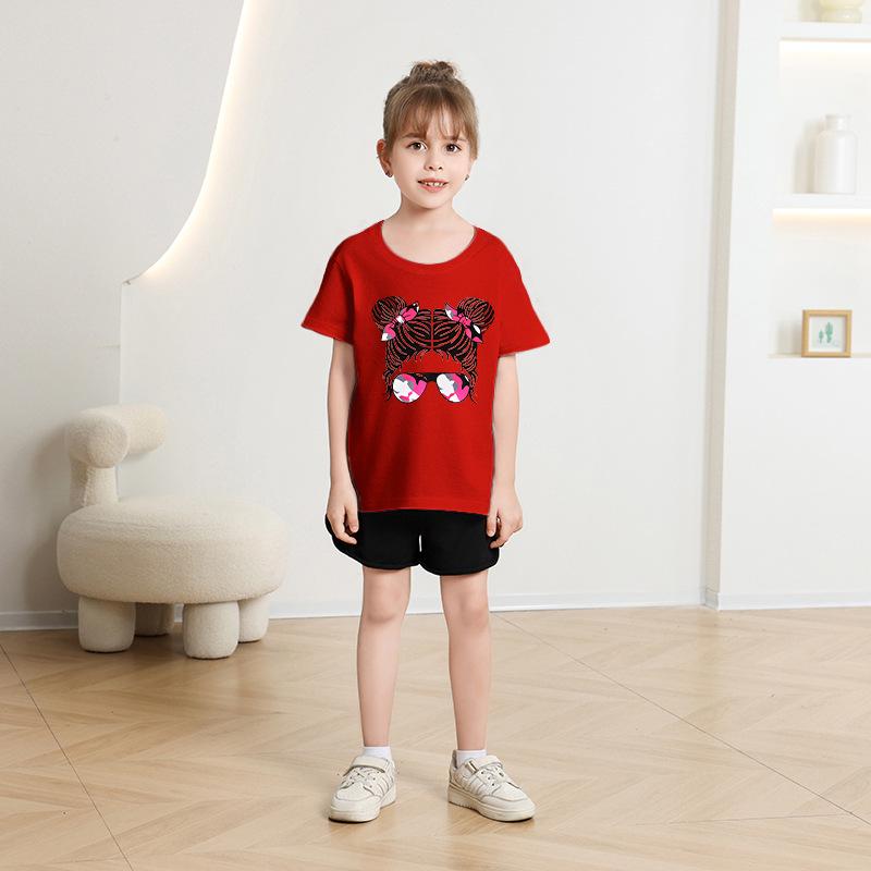 Унисекс летняя хлопковая футболка для детей 2024 – Модная с коротким рукавом и круглым вырезом для мальчиков и девочек