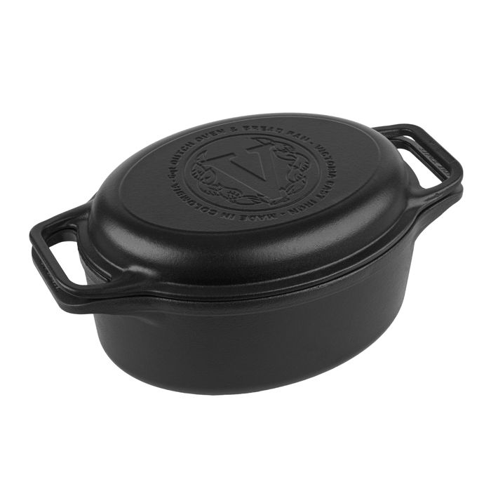 Cocotte et Poêle Induction Fonte Émaillée 31 cm, Dutch Oven 5,7L, Sans PTFE Victoria 38717 Noir