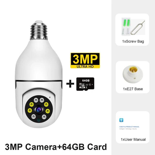 5MP E27 Bulb WiFi Indoor Video Surveillance Home Security Lamp IP Camera Infrared Night Vision Wireless Network Webcam