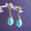 Vintage Turquoise Drop Earrings For Women Dangle Earring Jewelry