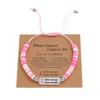 Pink Ribbon Courage & Strength Bracelet: Women's Breast Cancer Awareness Hand Jewelry