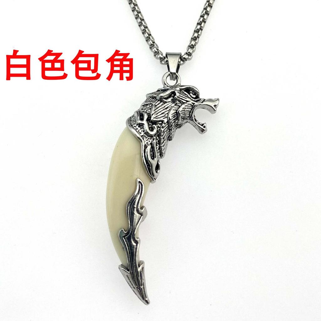 Модные ретро-ювелирные изделия с доминирующей индивидуальностью, мужские крутые красивые ожерелья из сплава с подвеской в виде волчьего зуба и собачьего зуба