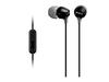 Sony Earphones Canal Type with Remote Control and Black B MDR-EX15AP Microphone, MDR-EX15AP
