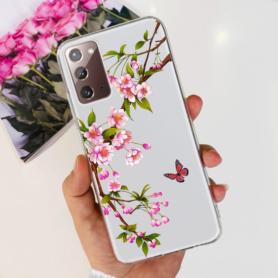 Чехол для Samsung Note 20 5G SM-N981B Популярный Цветок Тонкий Мягкий Силиконовый Чехол для Телефона для Samsung Galaxy Note20 Ultra 5G Funda Capa