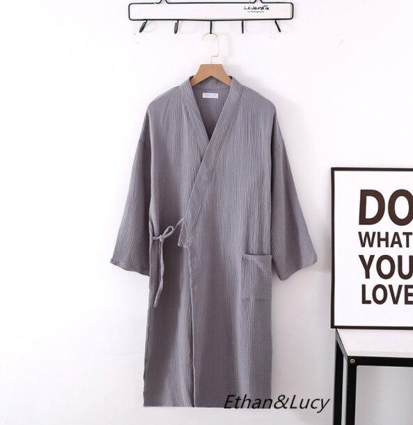 Новый весенне-осенний японский халат-кимоно для пары, хлопковый креповый халат, мужской халат-кимоно, мужская одежда для сна