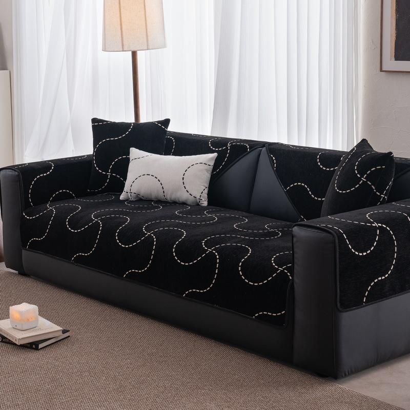Straight Row Sofa Cushion New Four-Season Universal One-Piece Cover Towel Light Luxury High-End Seat Cushion Fixed Non-Slip