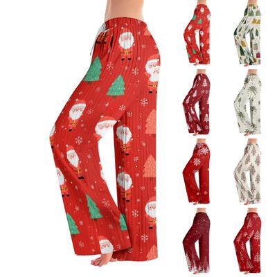 Пижамные брюки, Одежда для сна, Повседневные брюки на резинке со шнурком, Удобные широкие брюки прямого кроя