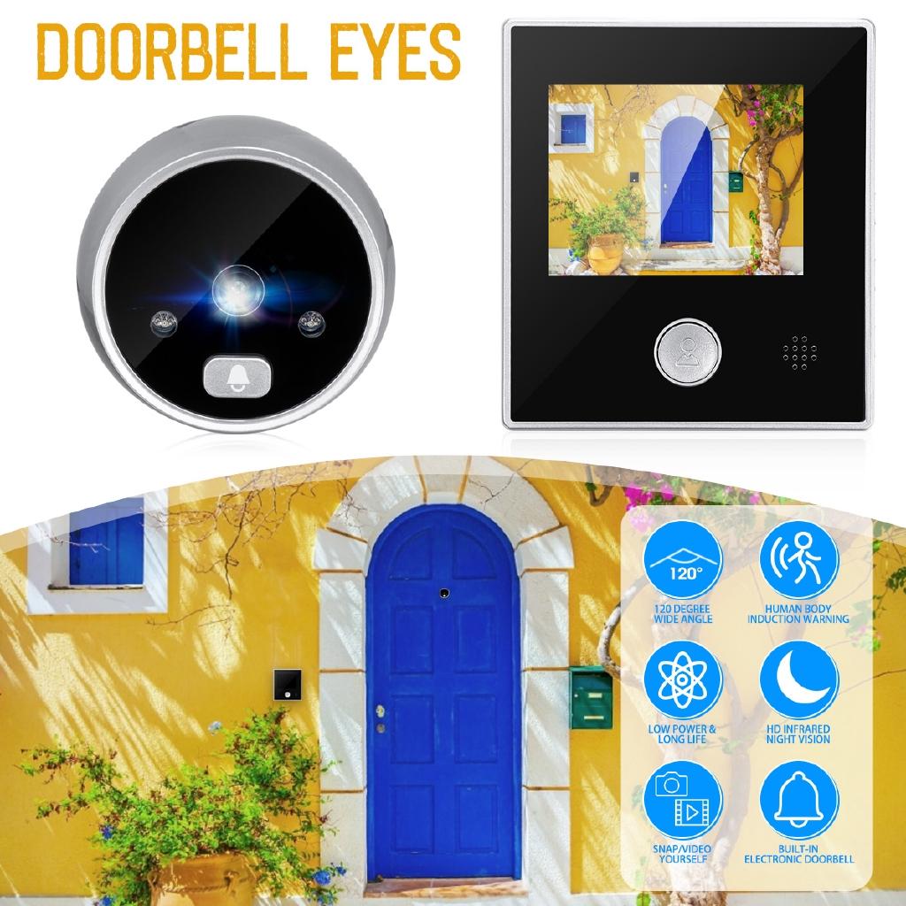 3-дюймовый ЖК-дисплей HD цифровая дверная камера глазок дверной звонок открытый электрический дверной звонок 120 градусов литиевая батарея глазок для просмотра видео