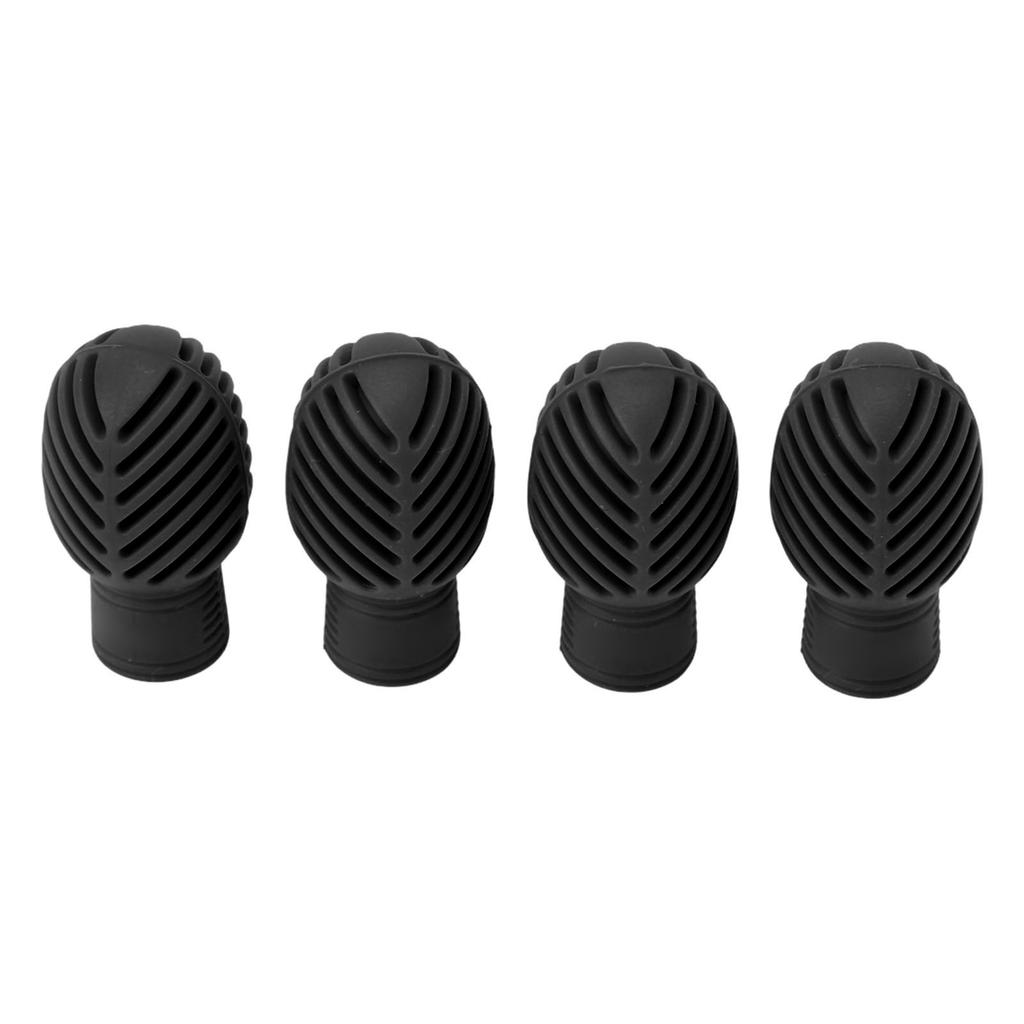 4PCS Drumstick Silent Practice Tip Silicone Stretchable Drum Practice Percussion Tip Black