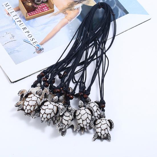 Винтажный мужской кулон в виде черепахи из смолы, регулируемая веревочная цепочка, ожерелье, ювелирный подарок