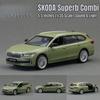 Масштаб 1/35 Skoda Superb Combi Седан Модель игрушечной машины MSZ Литой металлический миниатюрный Оттягивающийся Звук и свет Коллекция Подарок для детей Мальчик