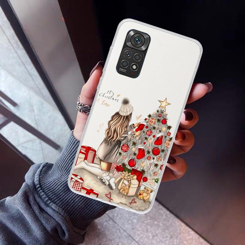 Christmas Girls Tree Gift Phone Case For Xiaomi Redmi Note 10 11 12 13 14 15 Pro Plus 11S 12S 14S 11T 11E 10S Soft TPU Back Cove