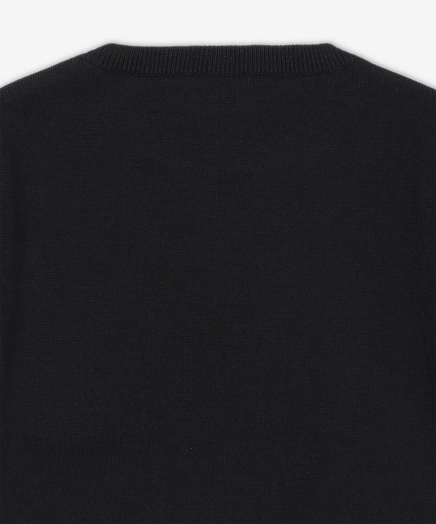 SAINT LAURENT Wool Crop Half Sleeve Knit - Black / 818023Y76Yj1000