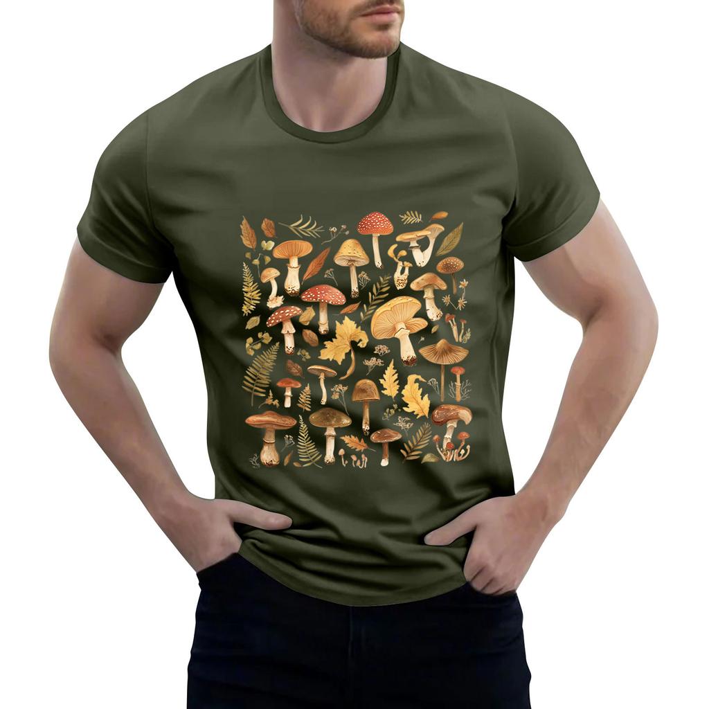 Men's Stand Collar Short Sleeve Shirt Loose Leisure Holiday Shirt Man