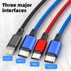 4 в 1 USB-кабель 3A USB A на Micro USB/Type C для зарядного устройства iPhone, кабель для быстрой зарядки и передачи данных для iPhone 14 11 Xiaomi