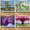 Peacock Trees Oil Painting Style Pattern Tapestry Home Wall Decoration Tapestry Bedroom Living Room Tapestry
