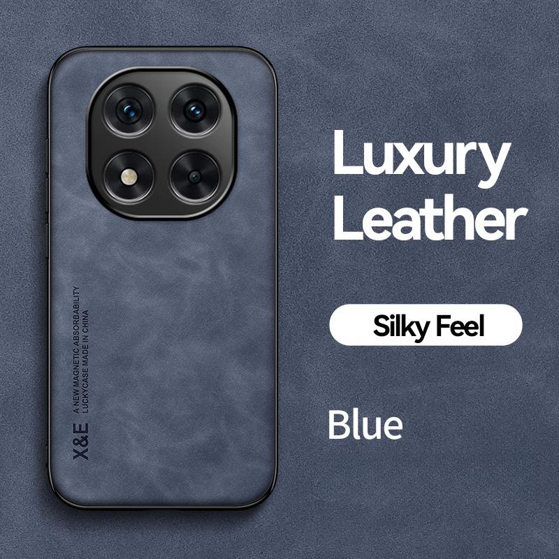 Роскошный кожаный чехол-фунда для Redmi Note 14 Pro Plus, чехол с магнитным держателем для автомобиля, задняя крышка для Xiaomi Redmy Note14 Note 14Pro + Plus 5G