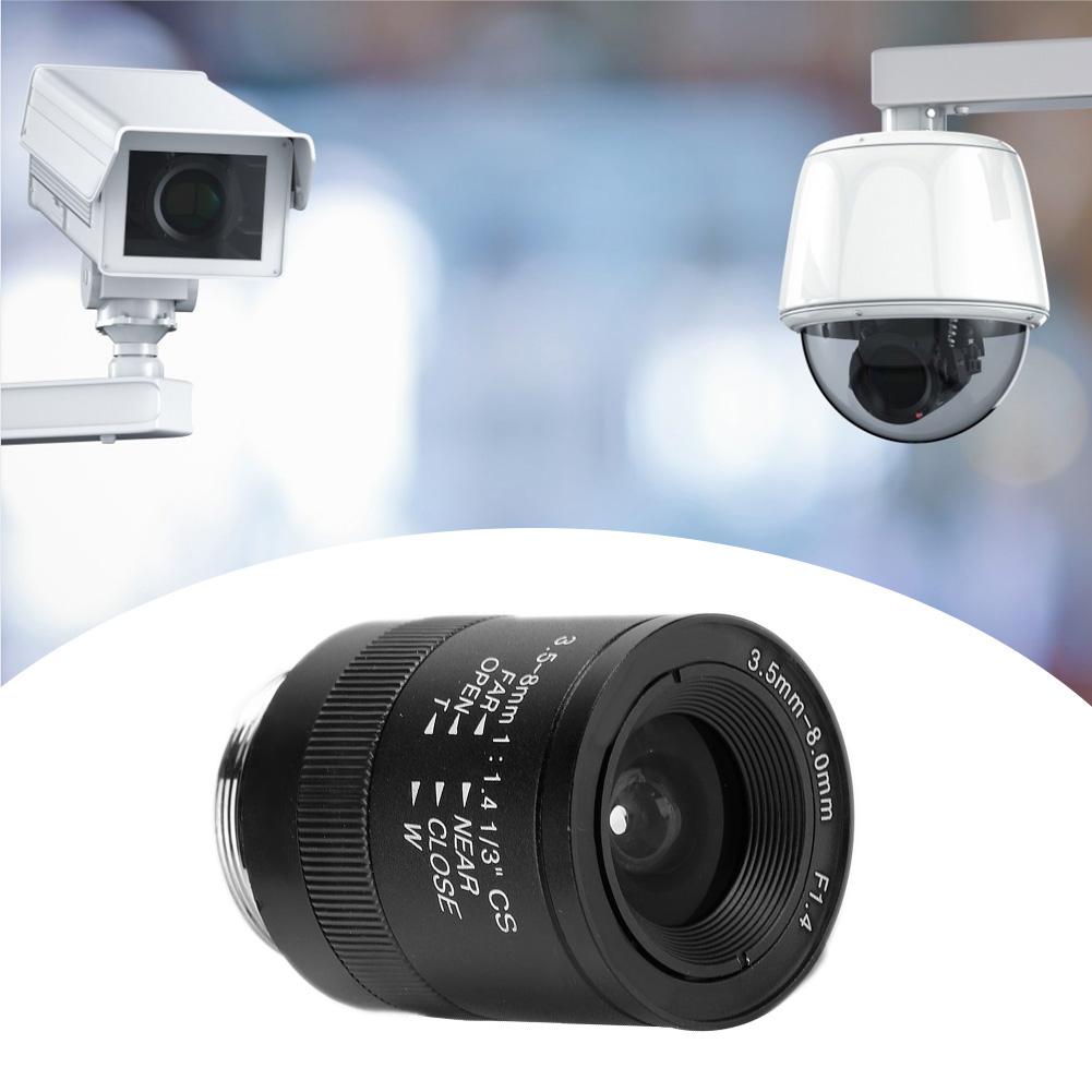 3.5 8mm 720P Aluminum Alloy CS Mount F1.4 CCTV Camera Manual Aperture Lens