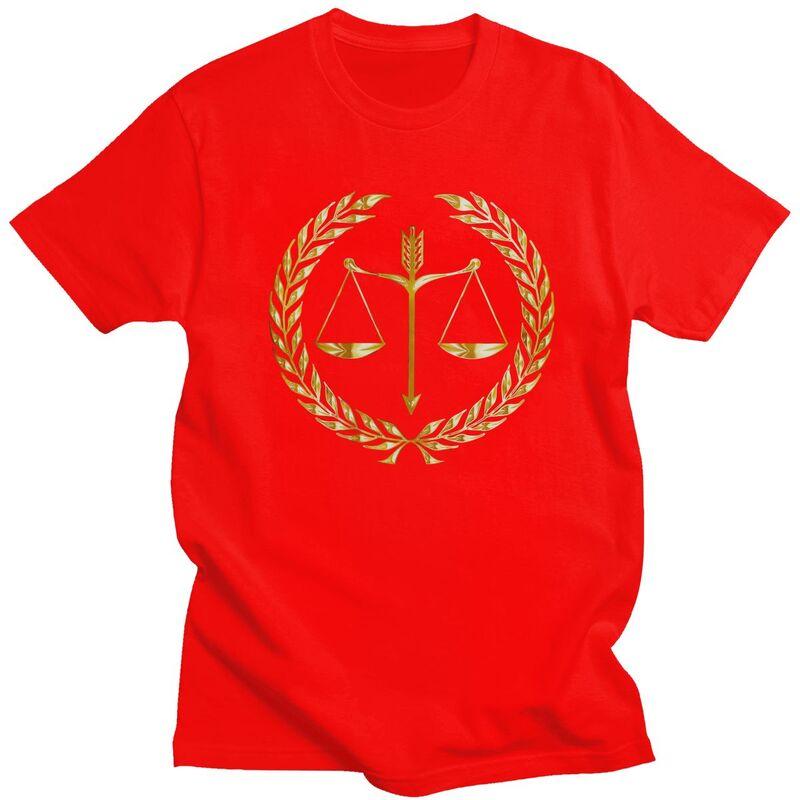 Мужская футболка Custom Law Golden Scales Of Justice с короткими рукавами, футболка для юриста, юридической вечеринки, приталенная, 100% хлопок