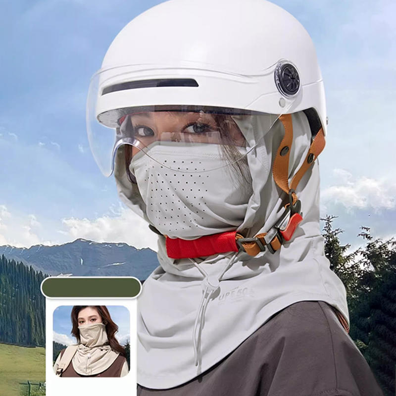 Sun Hat With Back Hole Breathable Ice Silk Sun Protection Face Guard Hat Neck Gaiter Upf 50+ For Women Outdoor Cycling Hood