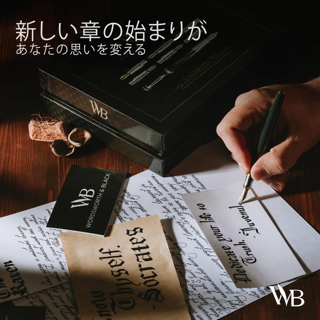 Чернила для каллиграфии Wordsworth Black, подарочные, 6 шт., сменные стержни для чернил, 6 шт., набор для письма Premium Smooth, флакон, картриджи, конвертер, перья,