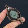 Prehnite, Moonstone Gemstone Pure Copper Wire Wrapped Designer Handmade Pendant Jewelry Gift