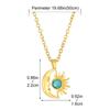Versatile Necklace with Opal Inlayed Sun Moon Pendant Dainty Collarbone Chain Fashionable Sun Moon Neck Jewelry Ornament