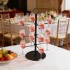 Champagne Tower 3 Tier 12 Brackets Cocktail Tree Stand Metal Wine Glass Display Holder Party Bar Wedding Cocktails Martini Margarita Wine Drinks Stand