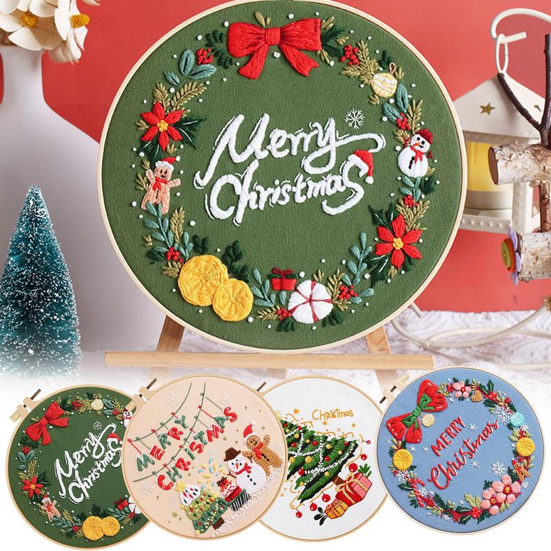 Christmas Embroidery Kit Merry Christmas Embroidery Kits With Patterns Christmas Stocking Ornaments Craft Kits Christmas