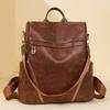 Soft Leather Backpack Women's Large Capacity Backpack Student Schoolbag