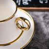 Керамический кофейный набор в европейском стиле – маленькая роскошная фарфоровая чашка с блюдцем и ложкой, дизайн с золотым ободком