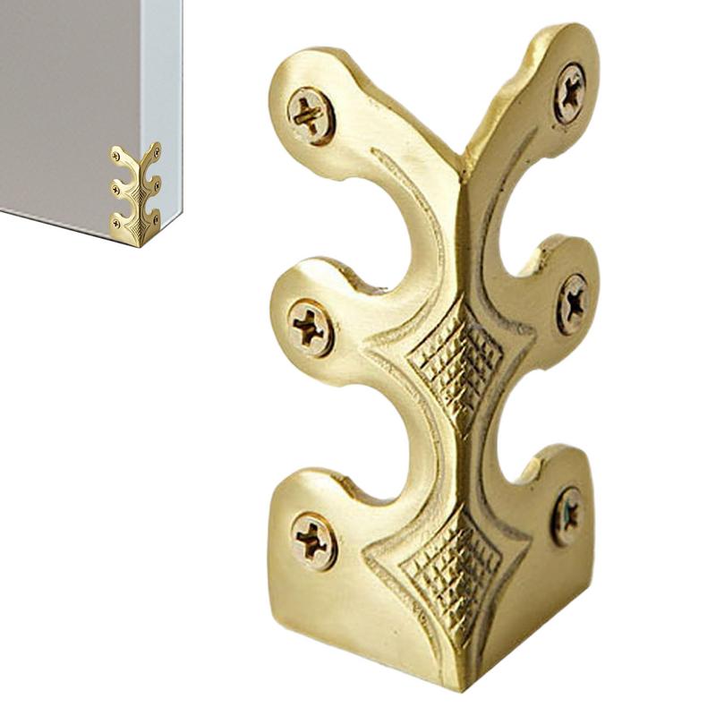 Винтажные угловые накладки для плинтуса, угловые кронштейны из цельной латуни для плинтуса, защитные кромки, углы сланца, защитные накладки для кромок