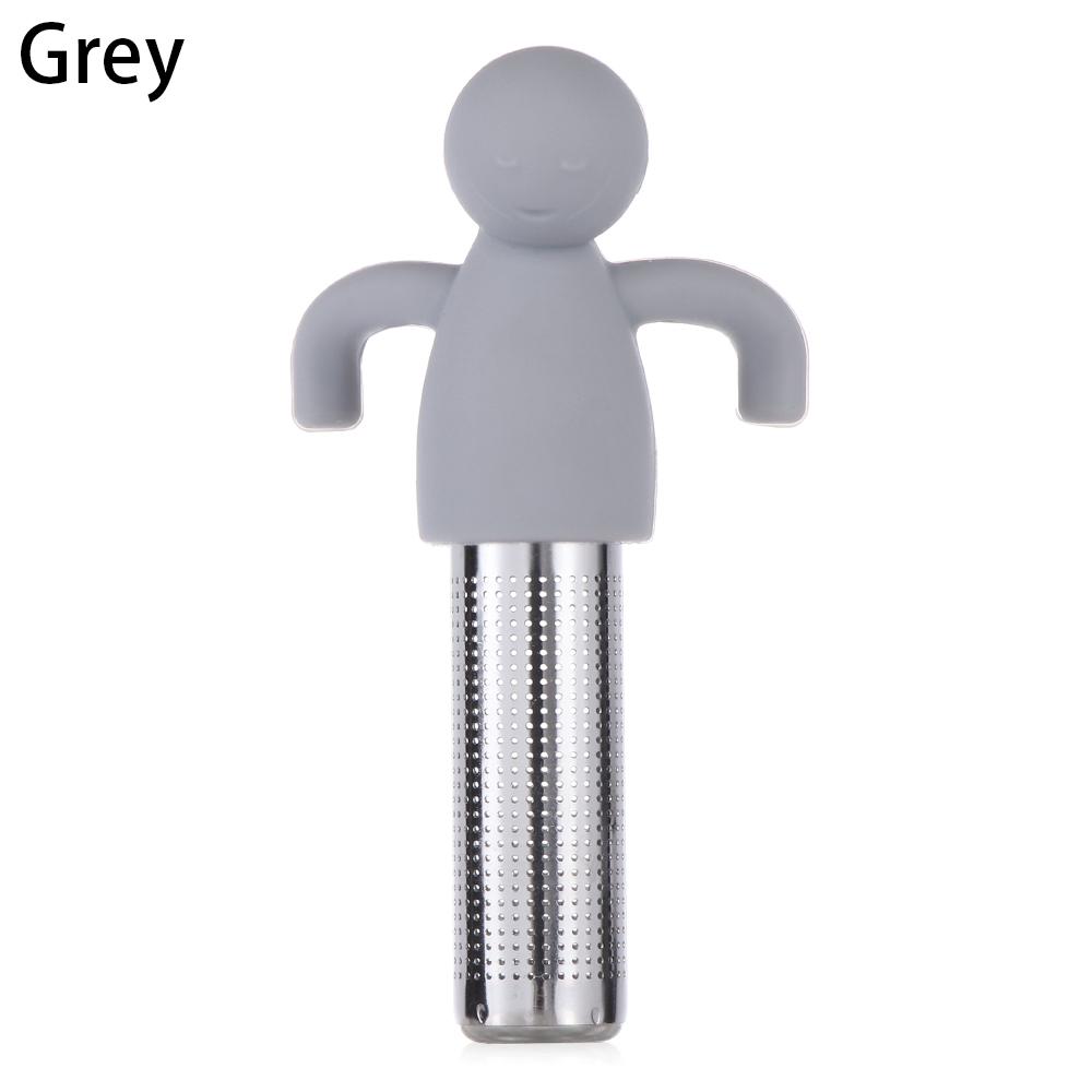 Фильтр для заваривания чая из нержавеющей стали с силиконовым покрытием в форме маленького человечка, ситечко для заваривания листьев