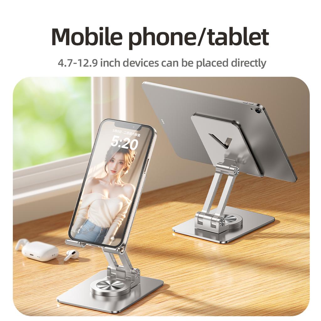 L11 Portable Foldable Desktop Phone Stand Aluminum Alloy Rotating Tablet Holder