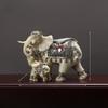 Resin Elephant Statue With Imitation Wood Finish For Office Decor And Gifts
