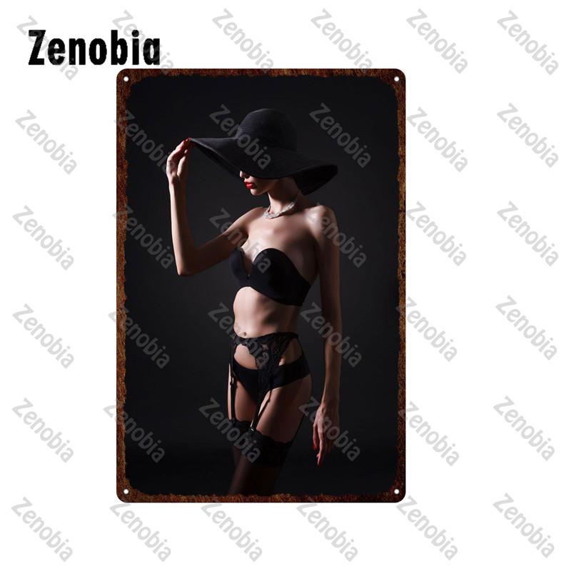 Сексуальная девушка металлический знак нижнее белье модель грудь и ягодицы металлический плакат черные чулки женщина декоративная жестяная пластина домашний декор