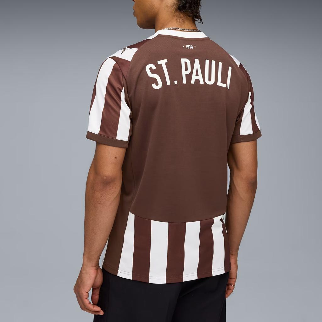 Puma ФК Ст. Pauli Drycell 25/26 Домашний Простой Спортивный Пуловер Короткий Рукав Футбольная Рубашка Мужские топы 783063-01