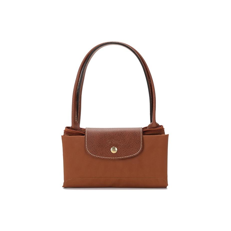 Longchamp Сумка-тоут Le Pliage 28 Classic с длинными ручками, холщовая с кожаной отделкой, женская, цвет Brandy 2605089504