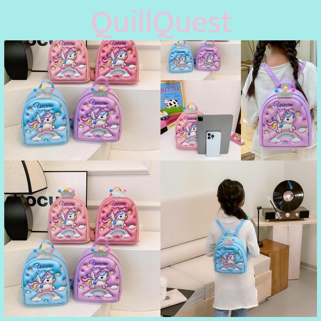 Adorable 3d Cartoon Kids Backpack Dusty Pink Oxford Cloth Breathable School Bag For Ages 3 To 5