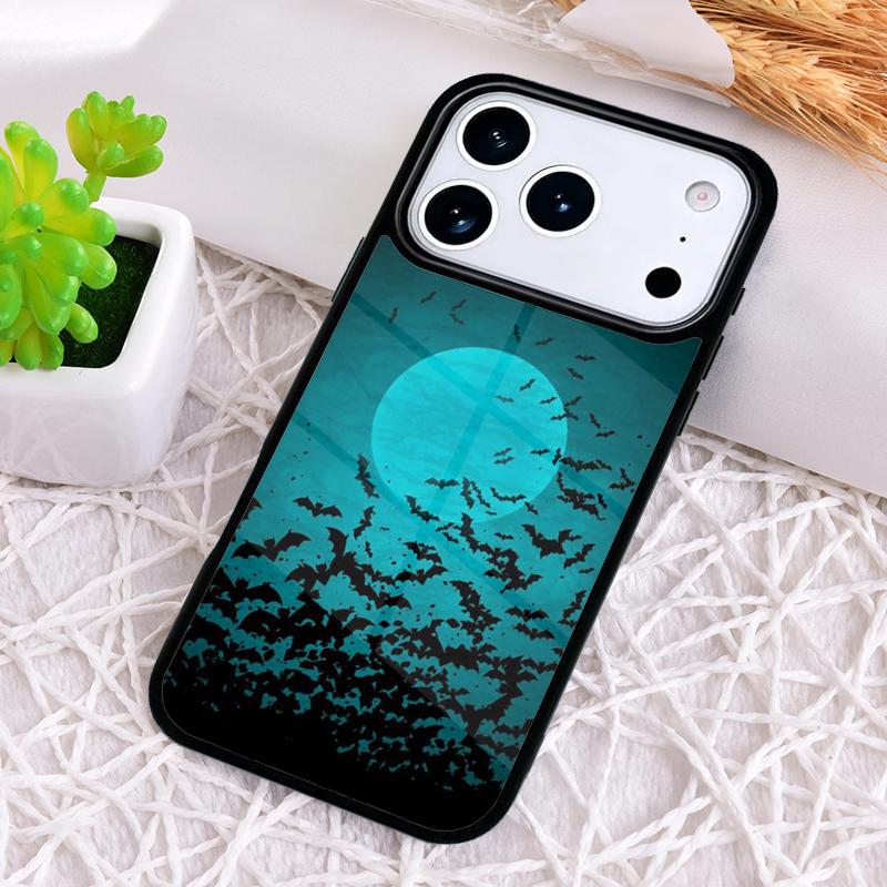 Чехол для телефона с летучей мышью на Хэллоуин для iPhone 17 Air 16 15 11 12 14 13 Pro Max Ударопрочный чехол