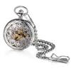 JEWELRYWE Pocket Watch Automatic Winding Mechanical Skeleton Analog Pendant Watch Pocket Watch Waterproof Antique Style Dragon Phoenix Chinese Style