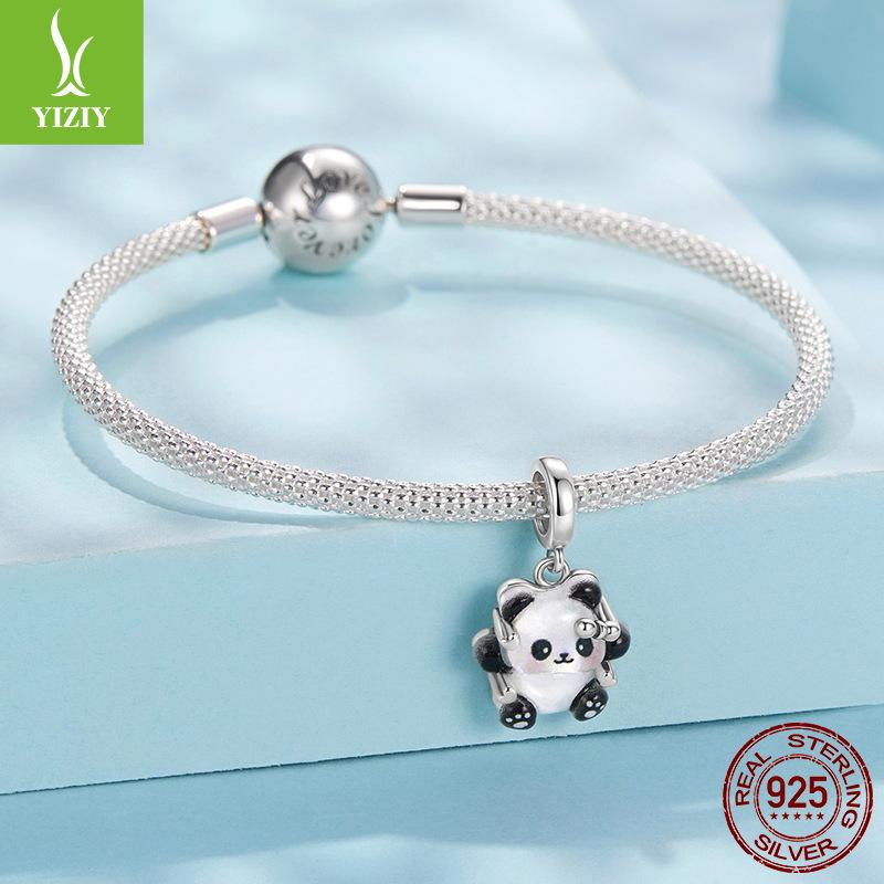 Милые подвески в виде медвежат из стерлингового серебра 925 пробы, изысканные животные, аксессуары для бисероплетения браслетов своими руками