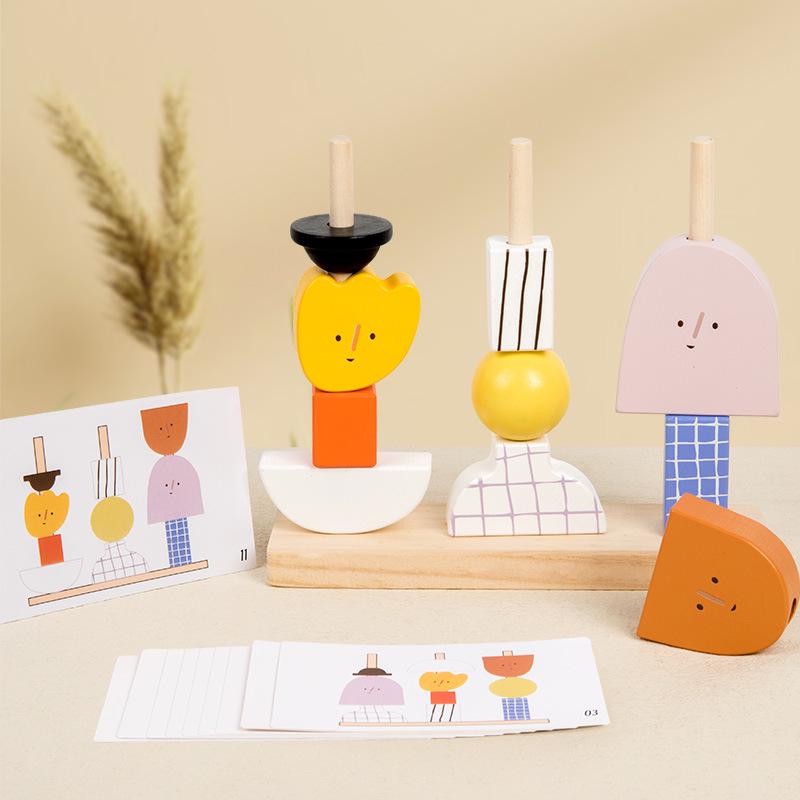 Креативные развивающие строительные блоки для малышей с крупными деталями - Сопоставление форм и картинок, Игрушки для раннего развития