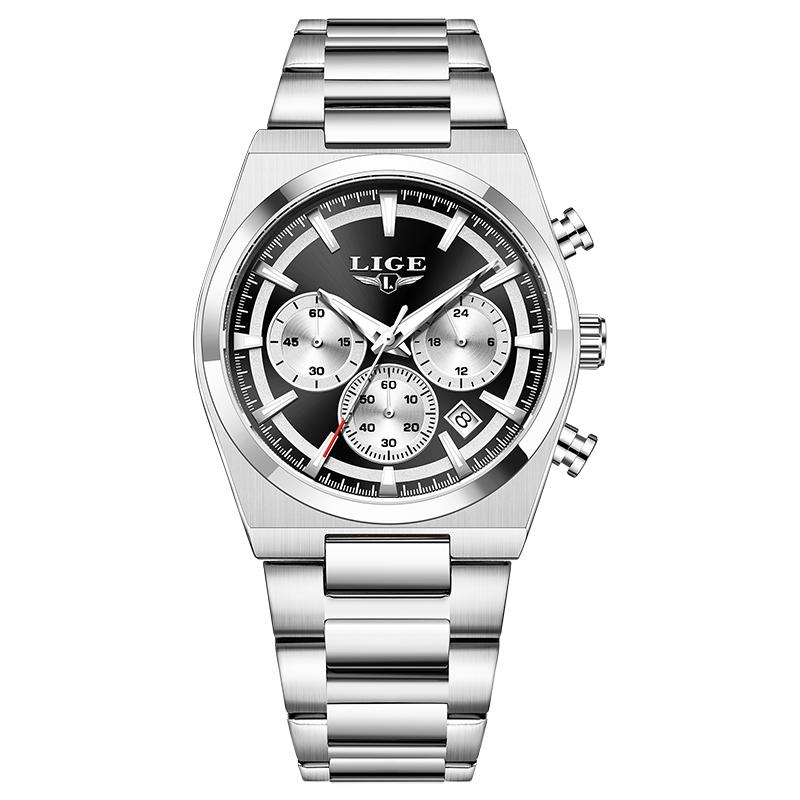 LIGE Новые мужские часы Лучший бренд Простые модные наручные часы Светящиеся водонепроницаемые мужские кварцевые часы