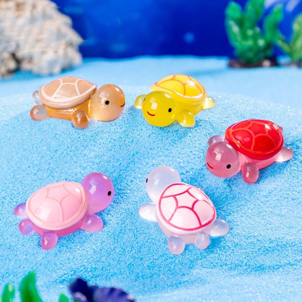 Light In The Dark Mini Luminous Turtles Ornament Cartoon Turtle Statue Aquarium