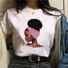 Melanin Black Girl Print Women T-Shirt Female Summer New Fashion Short Sleeve Tshirt Ladies Casual Cartoon Tops Tee