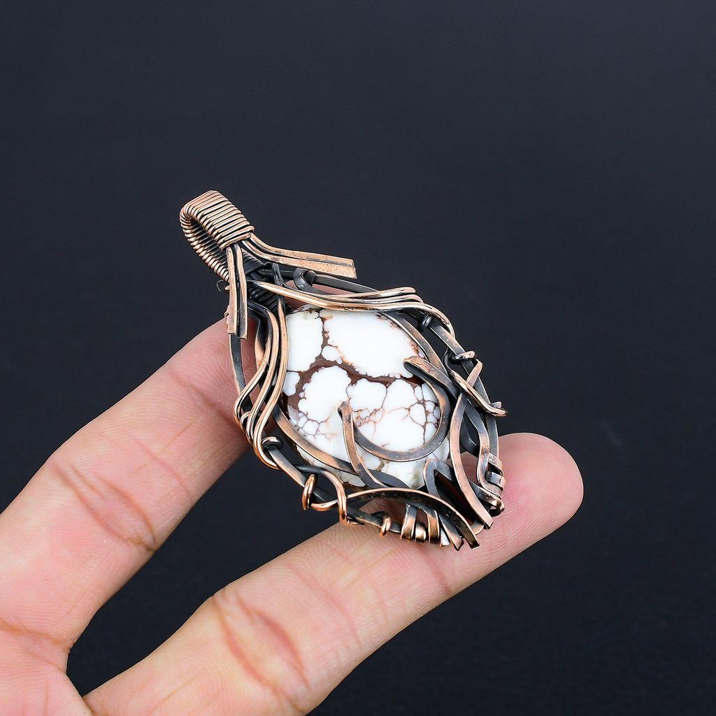 Wild Horse Pendant Gemstone Jewelry,  999 Copper Wire Wrapped Handmade Pendant, Latest Design Jewelry
